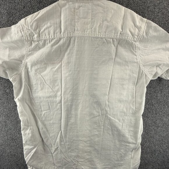 Quiksilver Check Short Sleeve Cotton Small White Shirt Surf Button Up Mens Adult - Picture 13 of 13